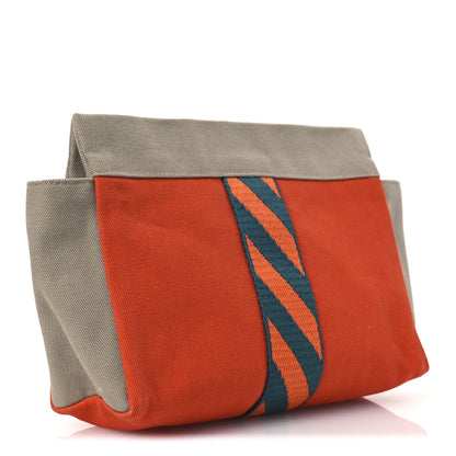 Hermes Canvas Jimetou PM Orange Feu Gris Ponce 3 of 12