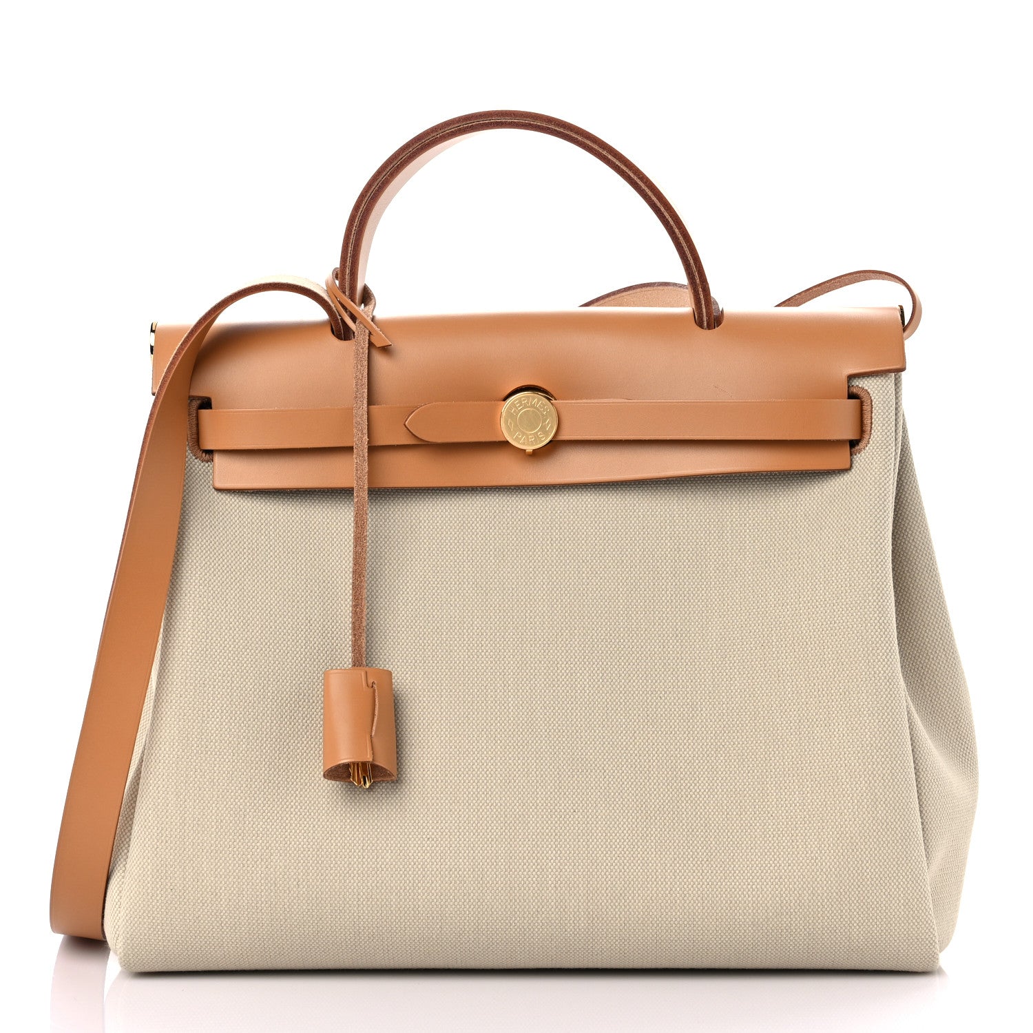 Hermes Vache Hunter Toile Herbag Zip 31 PM Trench Gold 3 of 14
