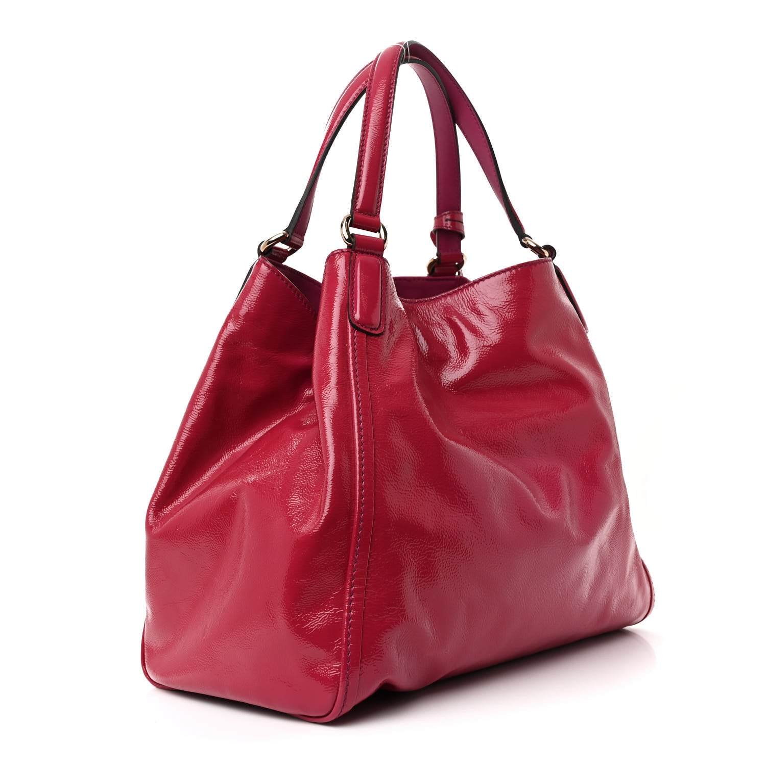 Gucci Vernice Naplack Medium Soho Shoulder Bag Bright Bouganville 3 of 11