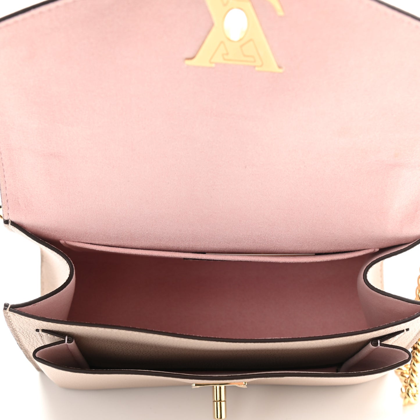 Soft Calfskin Mylockme Chain Bag BB Greige