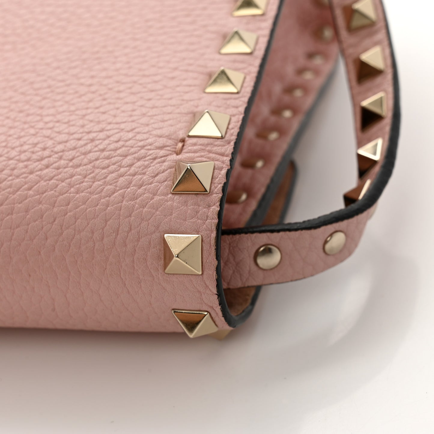 Pebbled Calfskin Medium Rockstud Flip Lock Crossbody Bag Loto