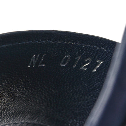 Louis Vuitton Calfskin Monogram Denim Waterfall Wedge Sandals 38 Blue 6 of 10