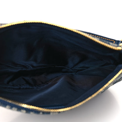 Christian Dior Monogram Mini Saddle Pochette Navy 5 of 8