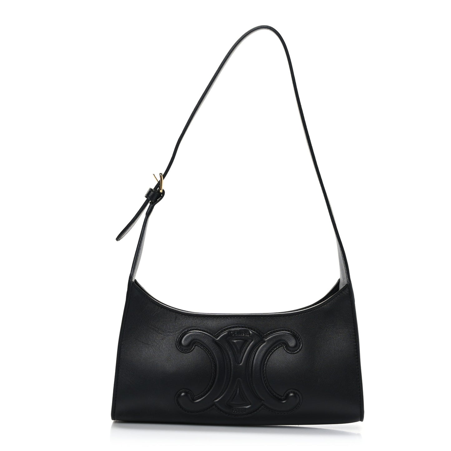 Smooth Calfskin Cuir Triomphe Shoulder Bag Black