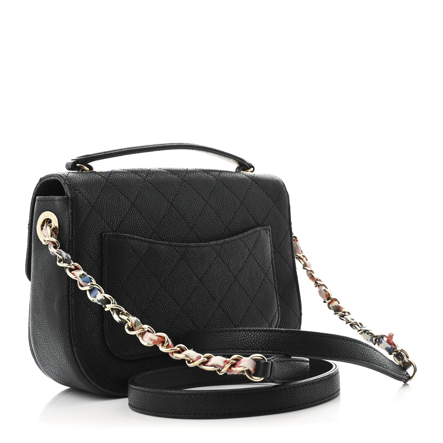 Chanel Grained Calfskin Quilted Small Cuba Top Handle Flap Black 3 of 10