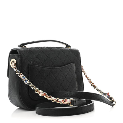 Chanel Grained Calfskin Quilted Small Cuba Top Handle Flap Black 3 of 10