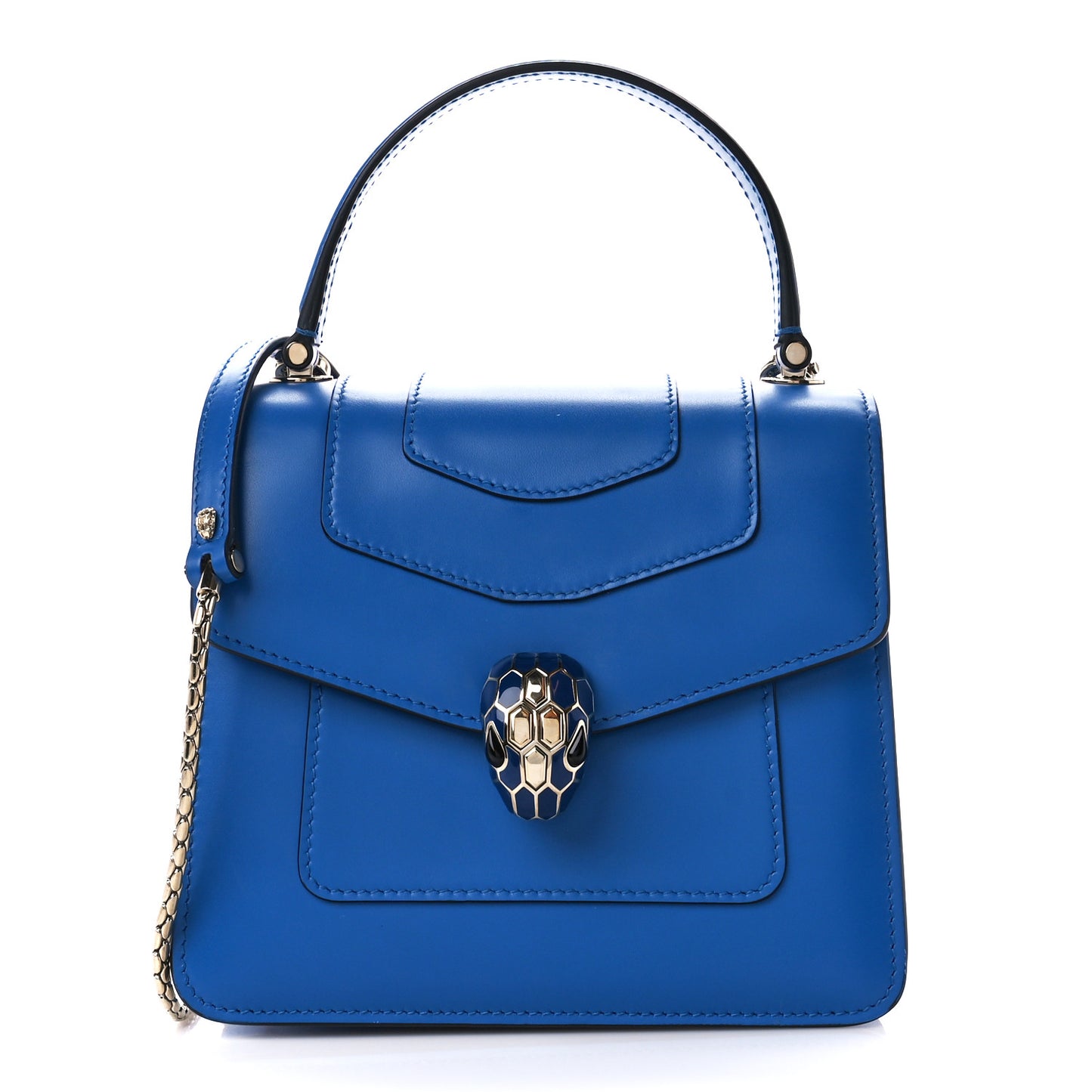 Calfskin Serpenti Forever Top Handle Blue