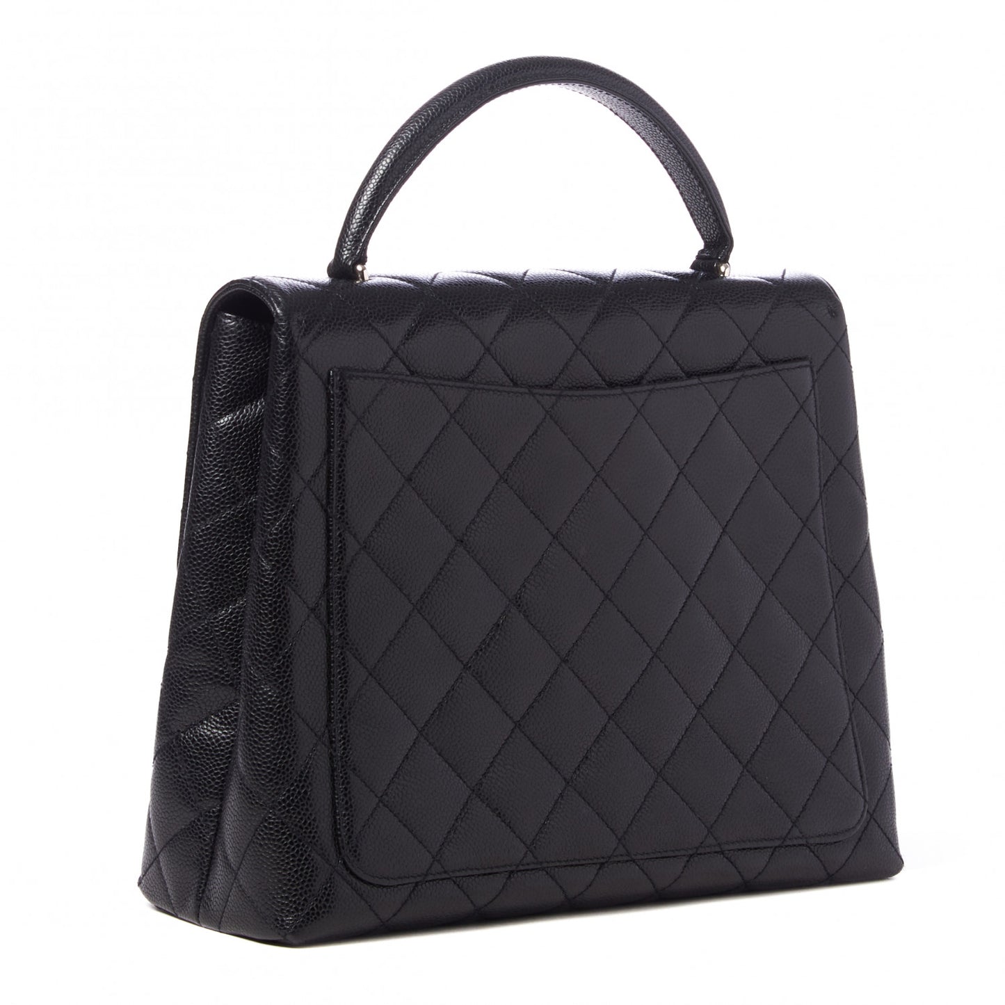 Caviar Quilted Jumbo Kelly Flap Black