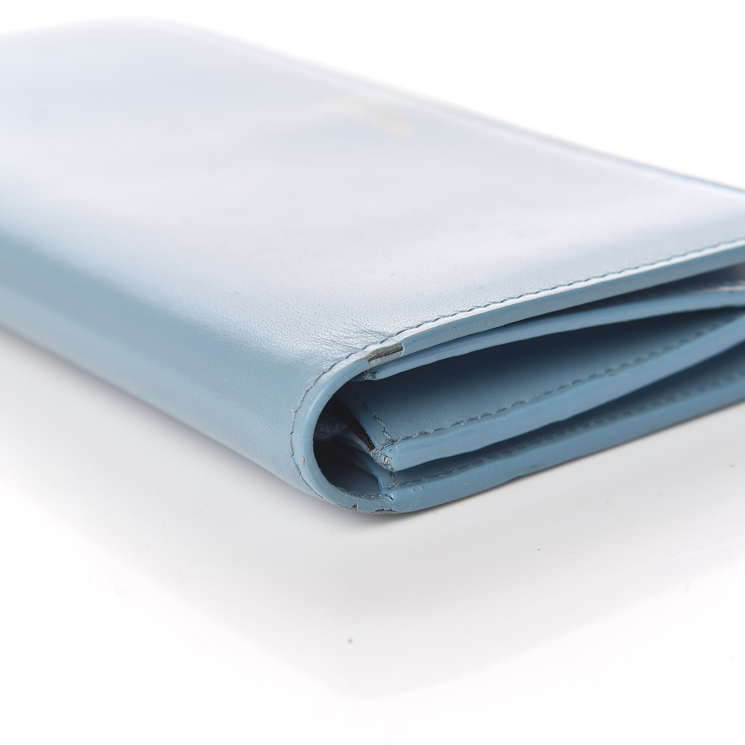 Saint Laurent Calfskin Classic Large Marquage Flap Wallet Blue 12 of 16