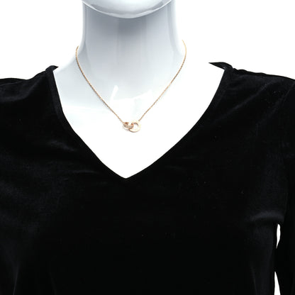 Cartier 18K Pink Gold Diamond Interlocking LOVE Paved Necklace 2 of 6