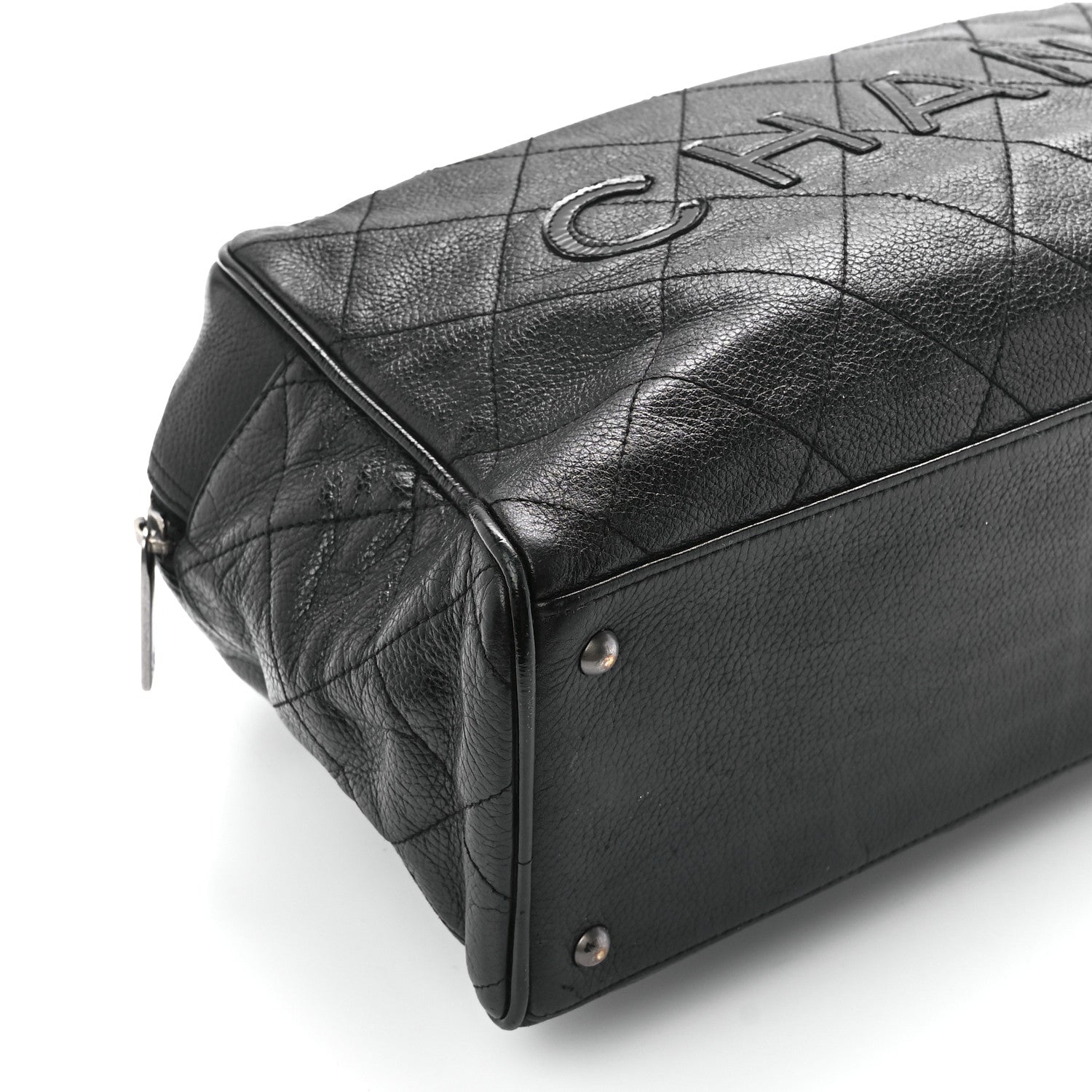 Chanel Caviar Patent Quilted Large Bowler Black 10 of 11