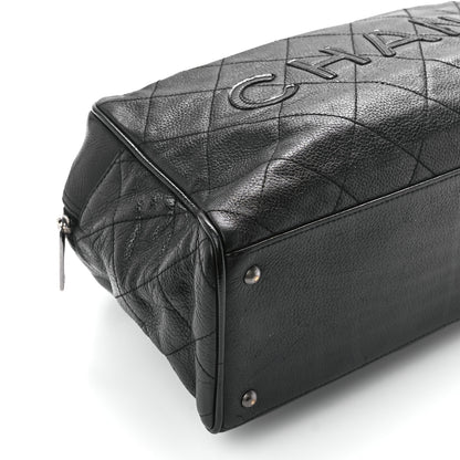 Chanel Caviar Patent Quilted Large Bowler Black 10 of 11