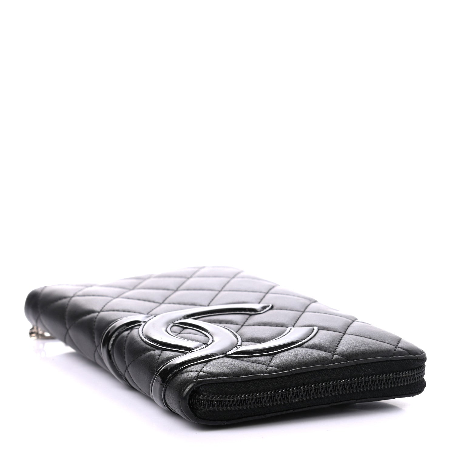 Chanel Calfskin Quilted Cambon Zip Around Organizer Wallet Black 4 of 8