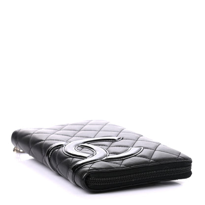 Chanel Calfskin Quilted Cambon Zip Around Organizer Wallet Black 4 of 8
