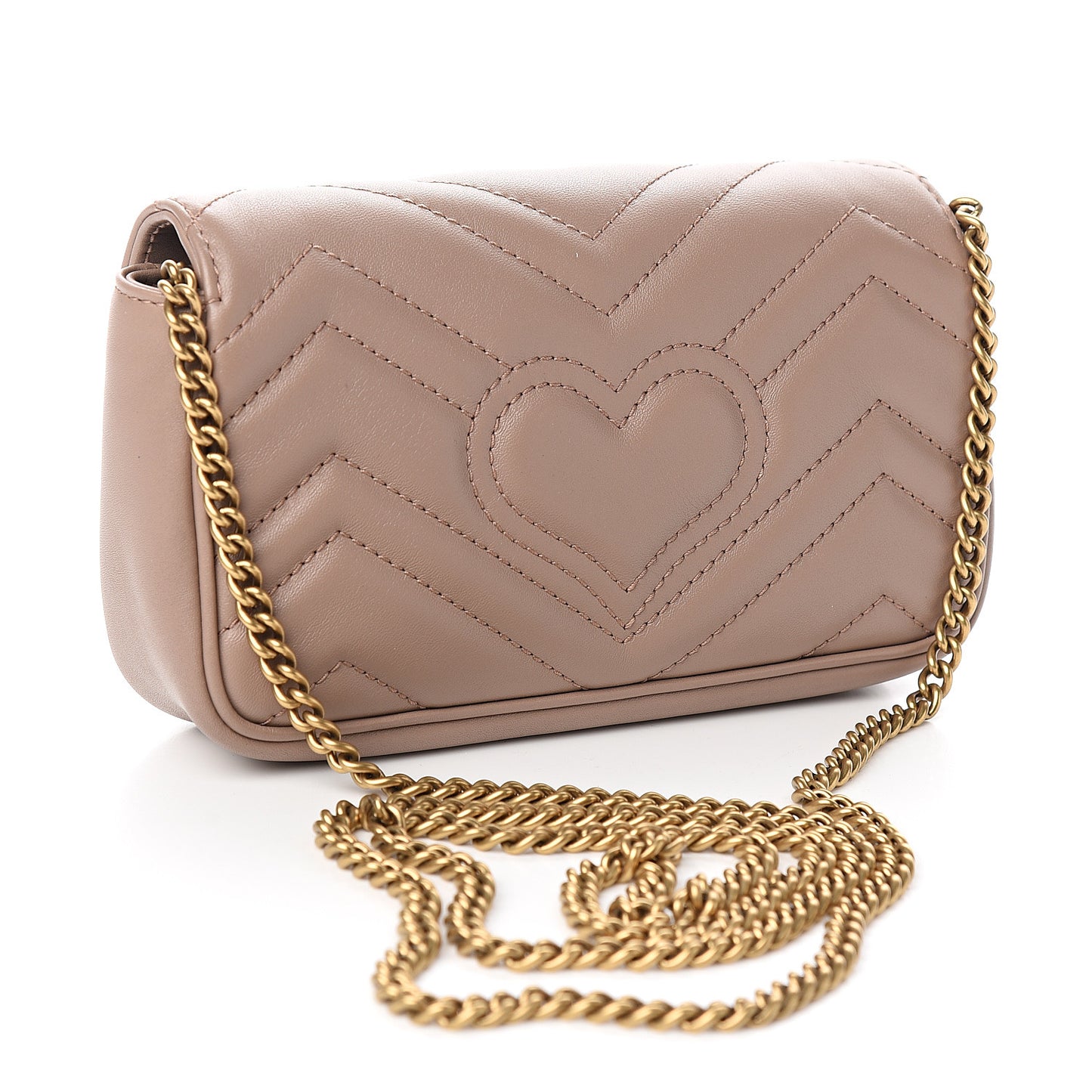 Calfskin Matelasse Super Mini GG Marmont Shoulder Bag Porcelain Rose
