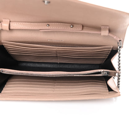 Saint Laurent Sheepskin Tri-Quilt Monogram Envelope Chain Wallet Beige 5 of 12