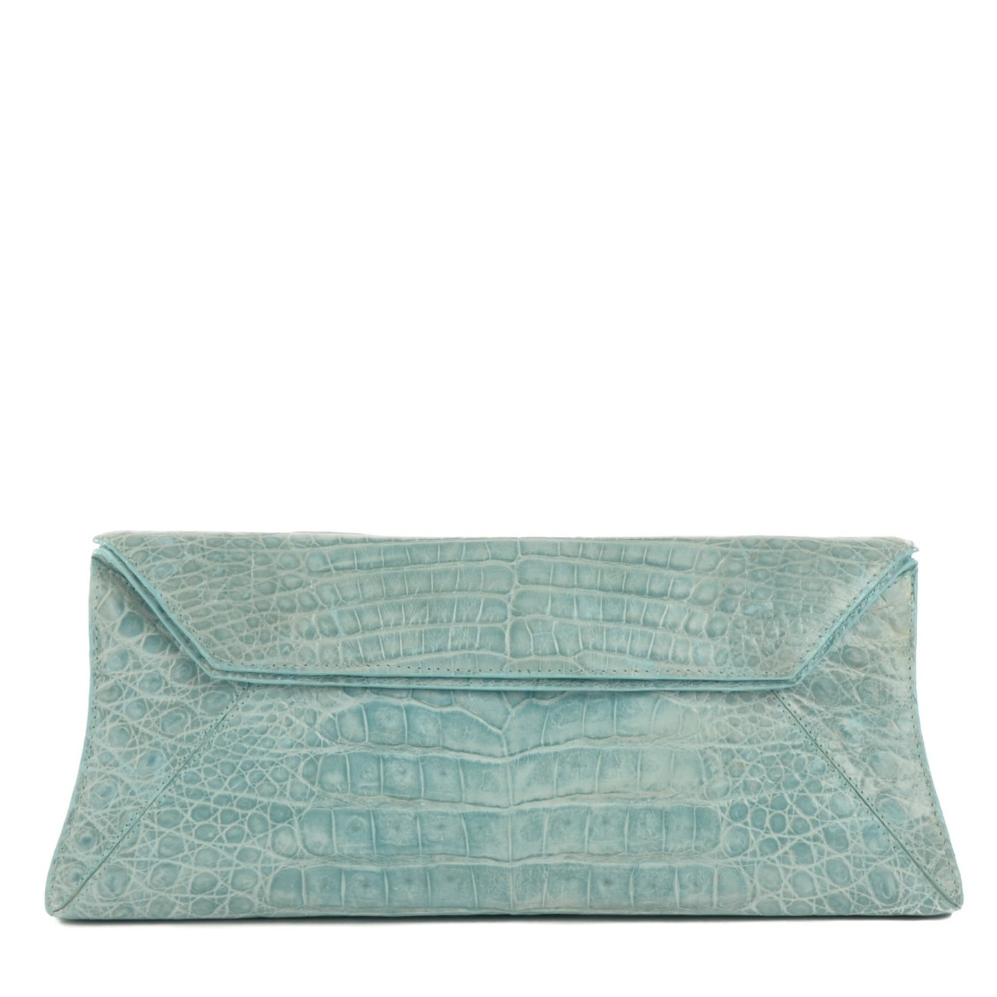 Crocodile Envelope Clutch Blue