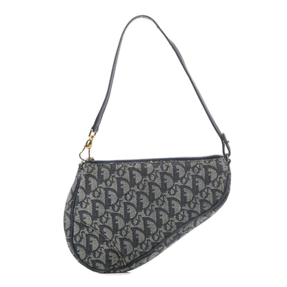 Christian Dior Monogram Mini Saddle Pochette Navy 1 of 6