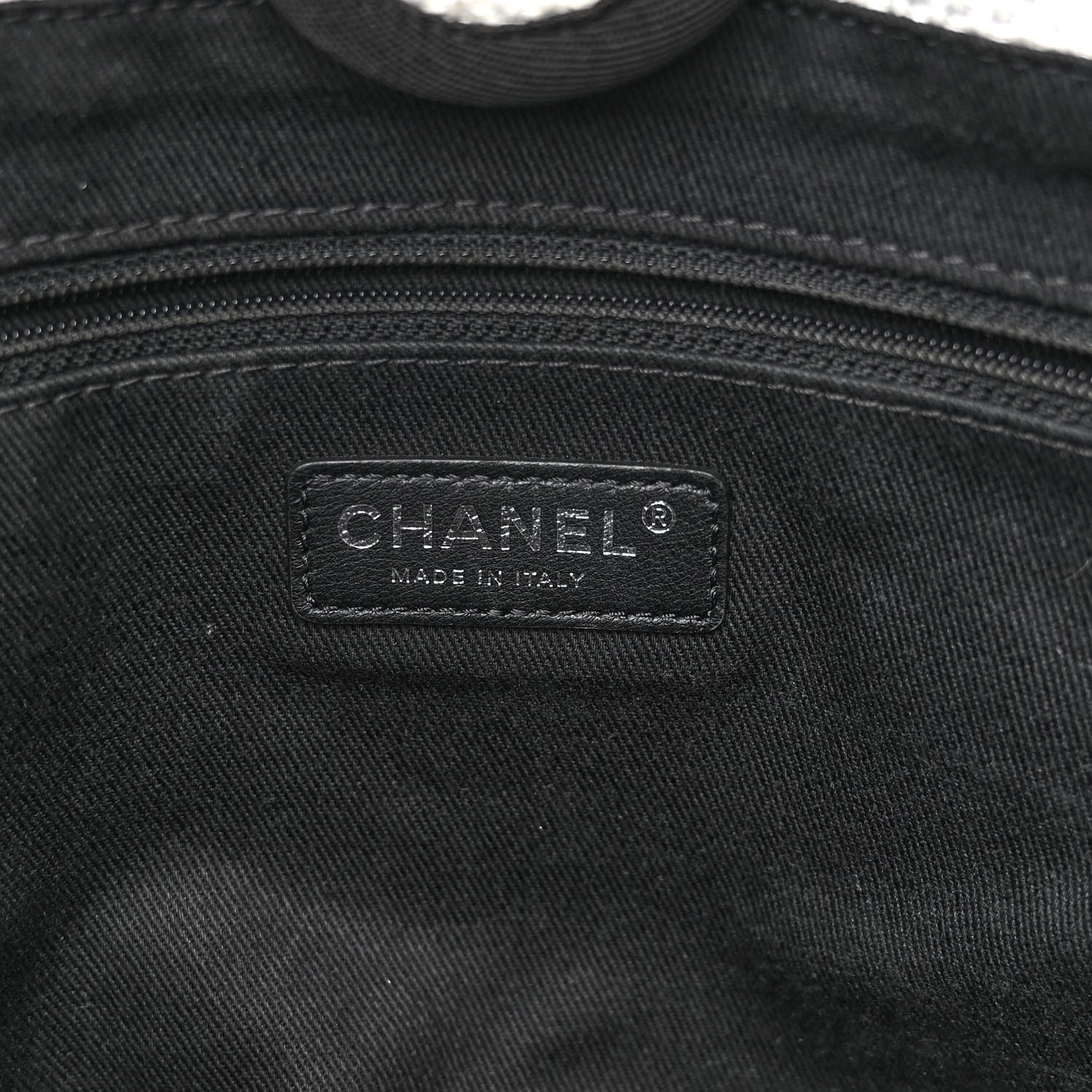 Chanel Woven Straw Raffia Small Deauville Tote Grey 6 of 14