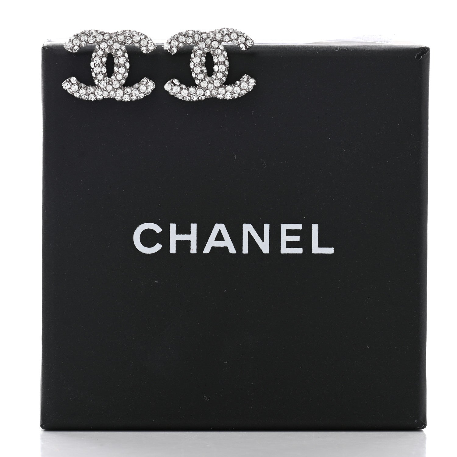 Chanel Crystal CC Earrings Silver 5 of 5