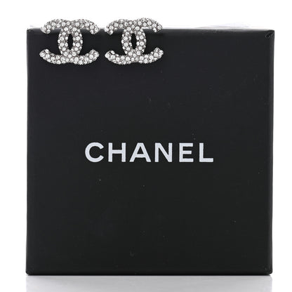 Chanel Crystal CC Earrings Silver 5 of 5