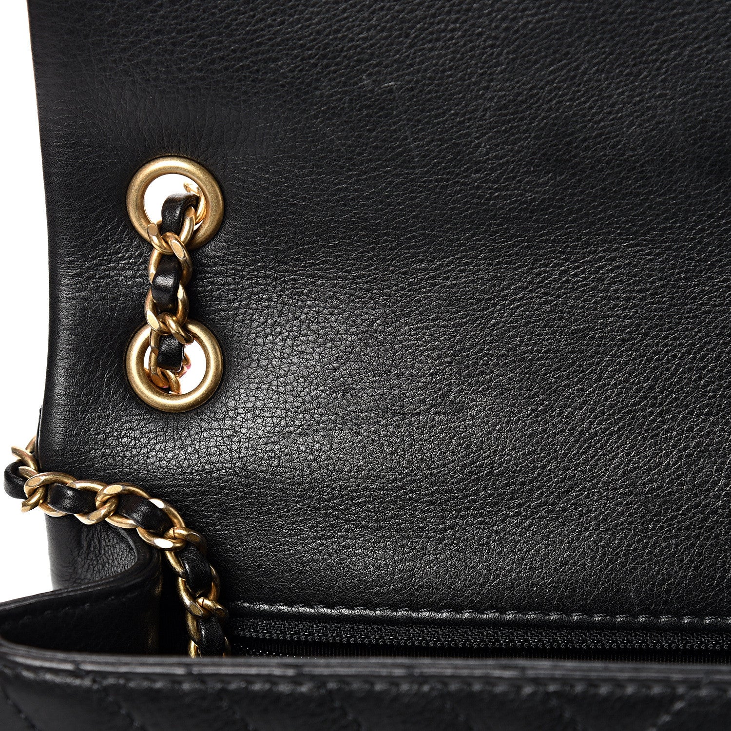 Chanel Calfskin Chevron Quilted Mini Rock The Corner Flap Black 12 of 13