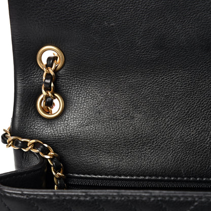 Chanel Calfskin Chevron Quilted Mini Rock The Corner Flap Black 12 of 13