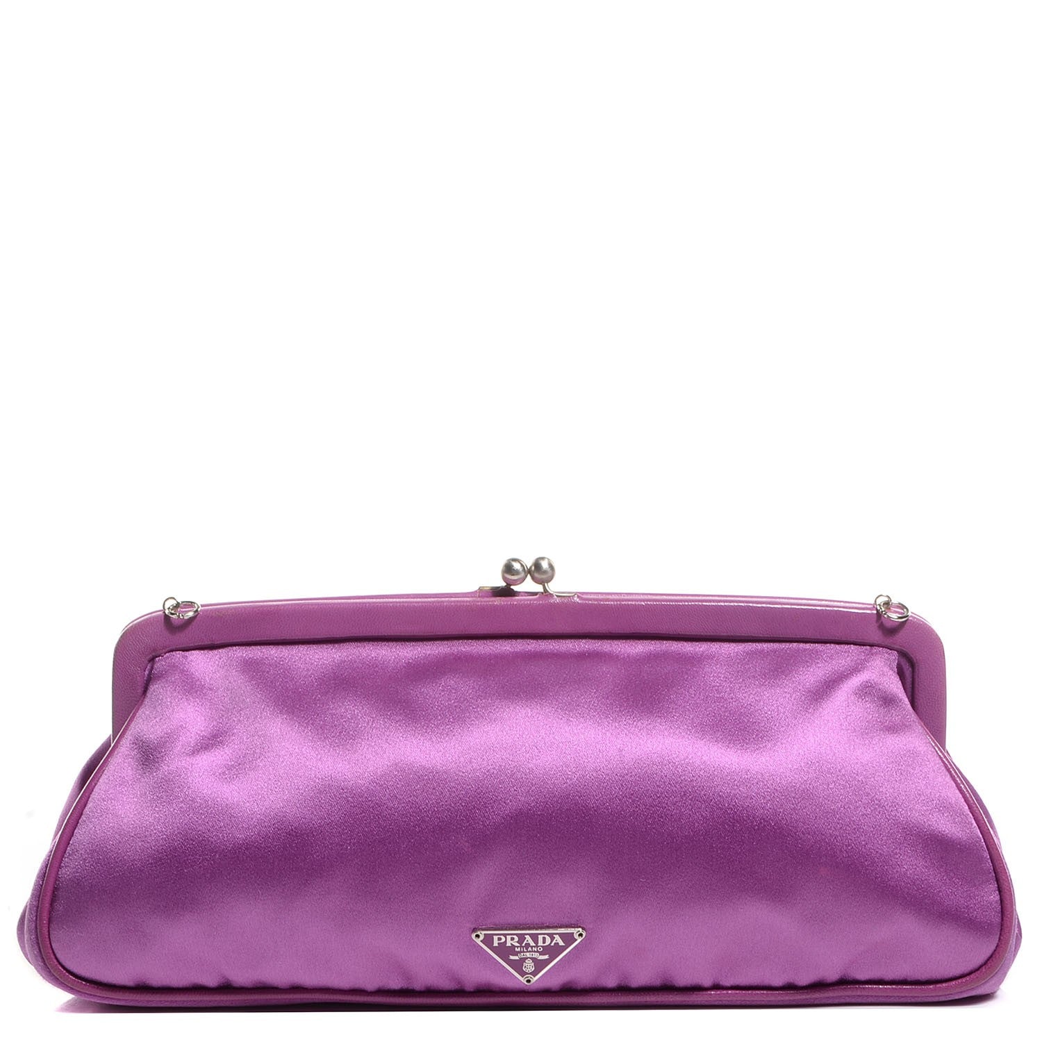Prada Nappa Satin Raso Kisslock Clutch 1 of 8