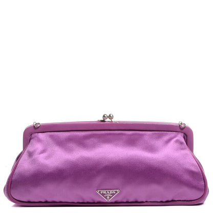 Prada Nappa Satin Raso Kisslock Clutch 1 of 8