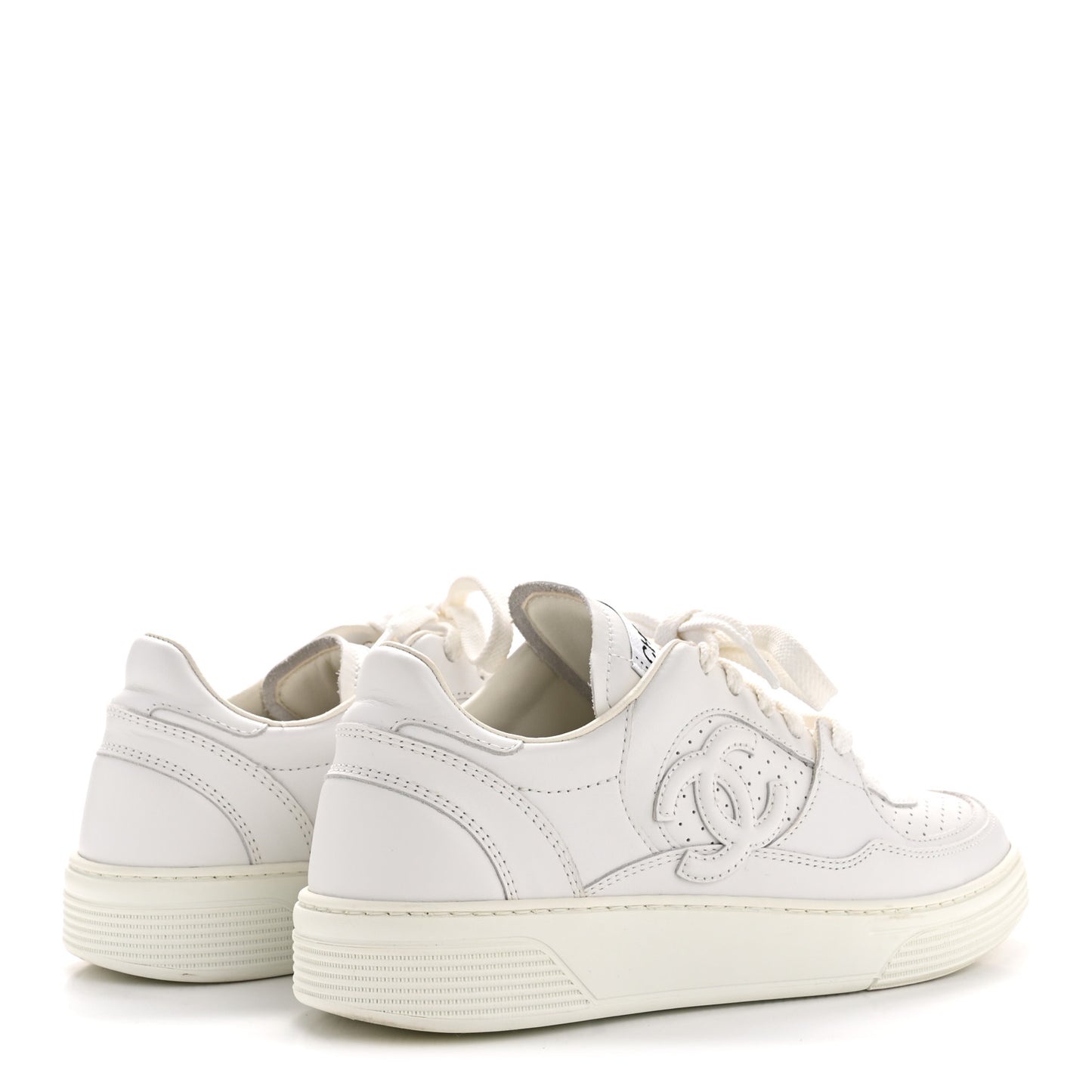 Calfskin CC Womens Sneakers 38 White