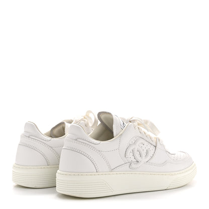 Chanel Calfskin CC Womens Sneakers 38 White 5 of 10