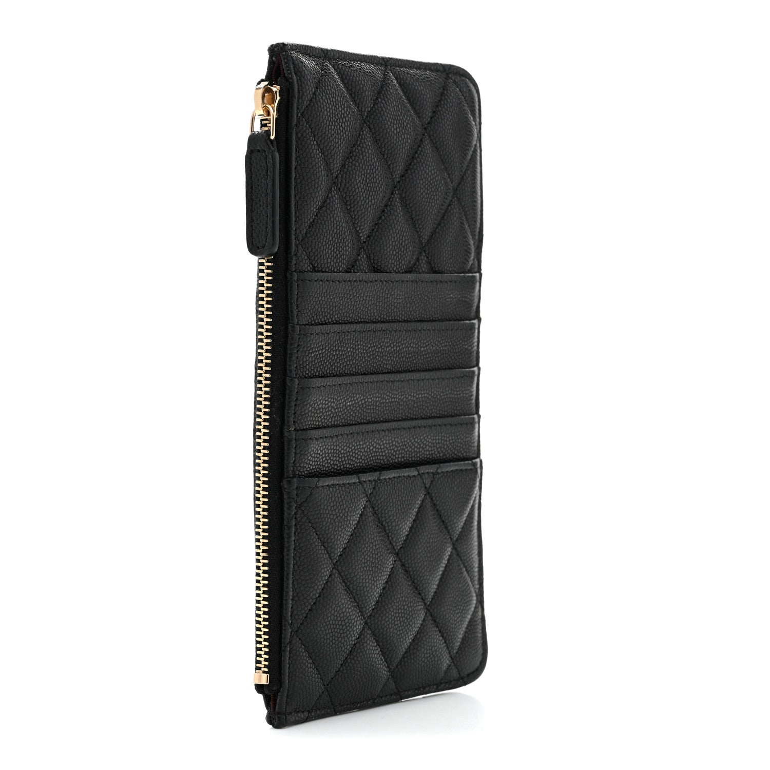 Chanel Caviar Quilted Classic Flat Wallet Pouch Black 3 of 7