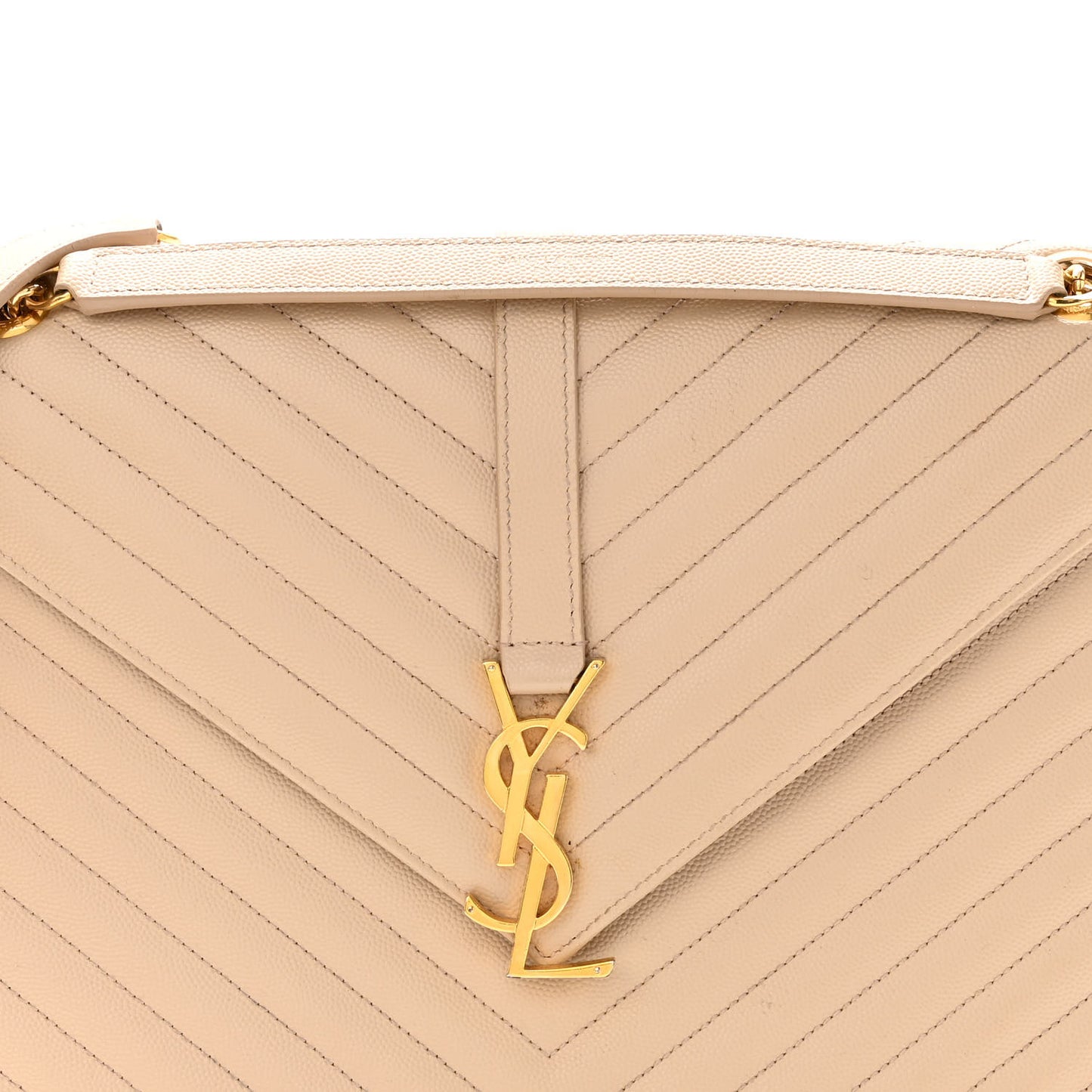 Grain De Poudre Matelasse Chevron Large Monogram Satchel Nude Powder