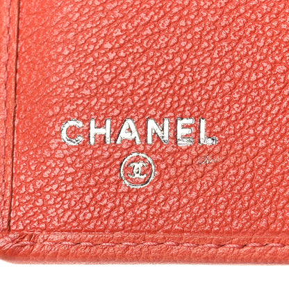Chanel Goatskin Camellia Bi-Fold Wallet Coral 6 of 9