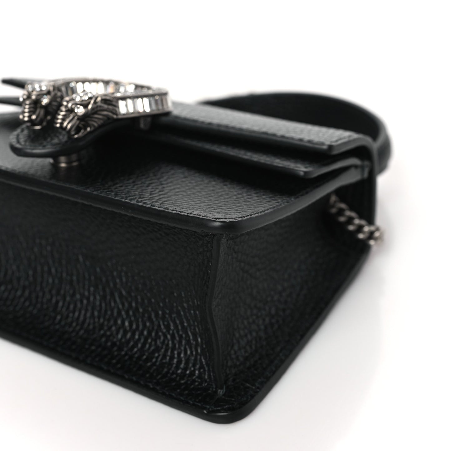 Dollar Calfskin Crystal Mini Dionysus Top Handle Bag Black Crystal