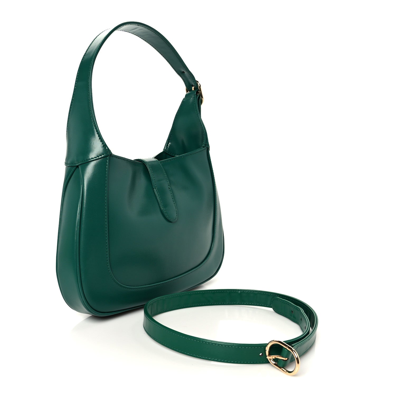 Gucci Boarded Dyana Lux Calfskin Small Jackie 1961 Hobo Emerald 3 of 11