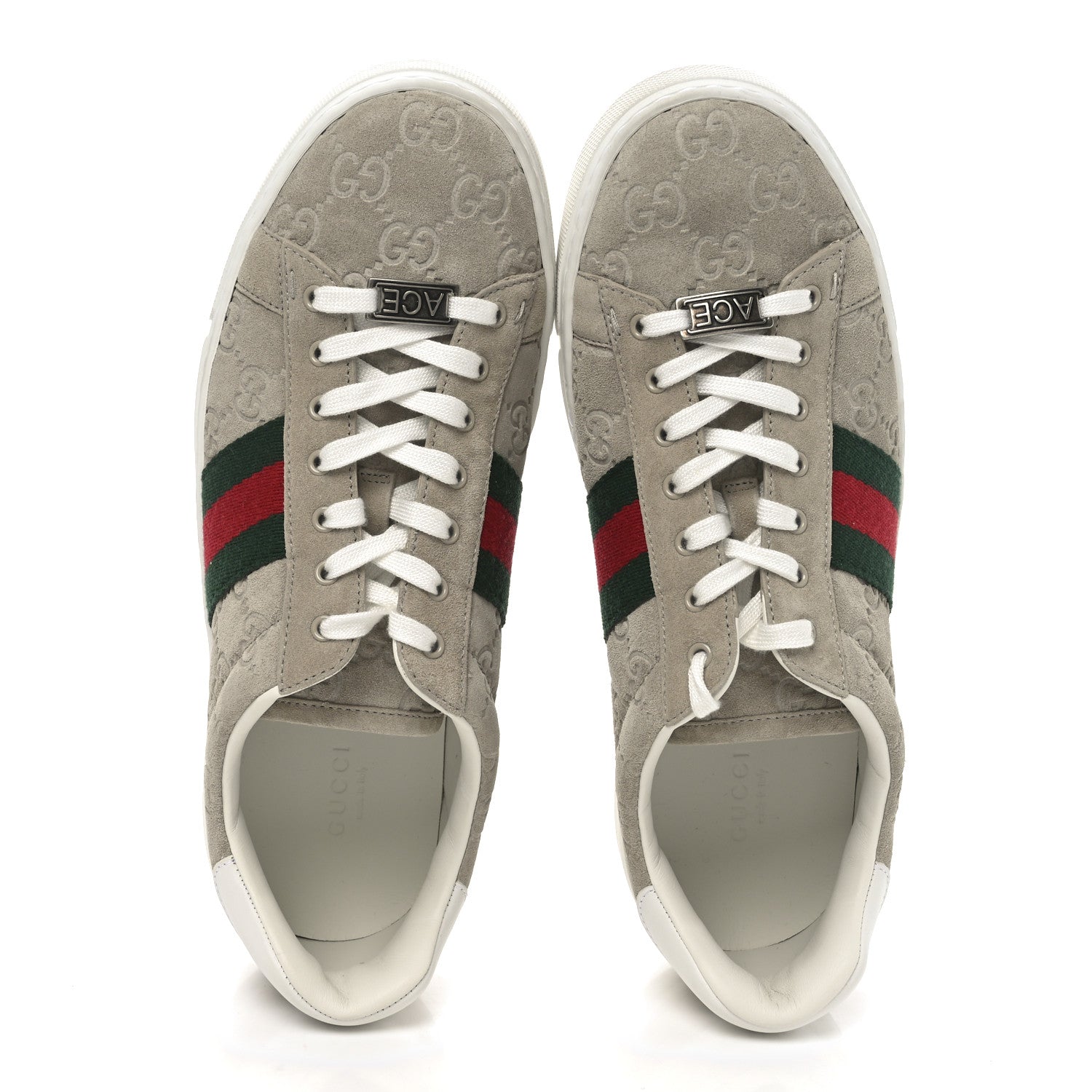Gucci Suede Monogram Web Ace Sneakers 39 Oatmeal 2 of 8