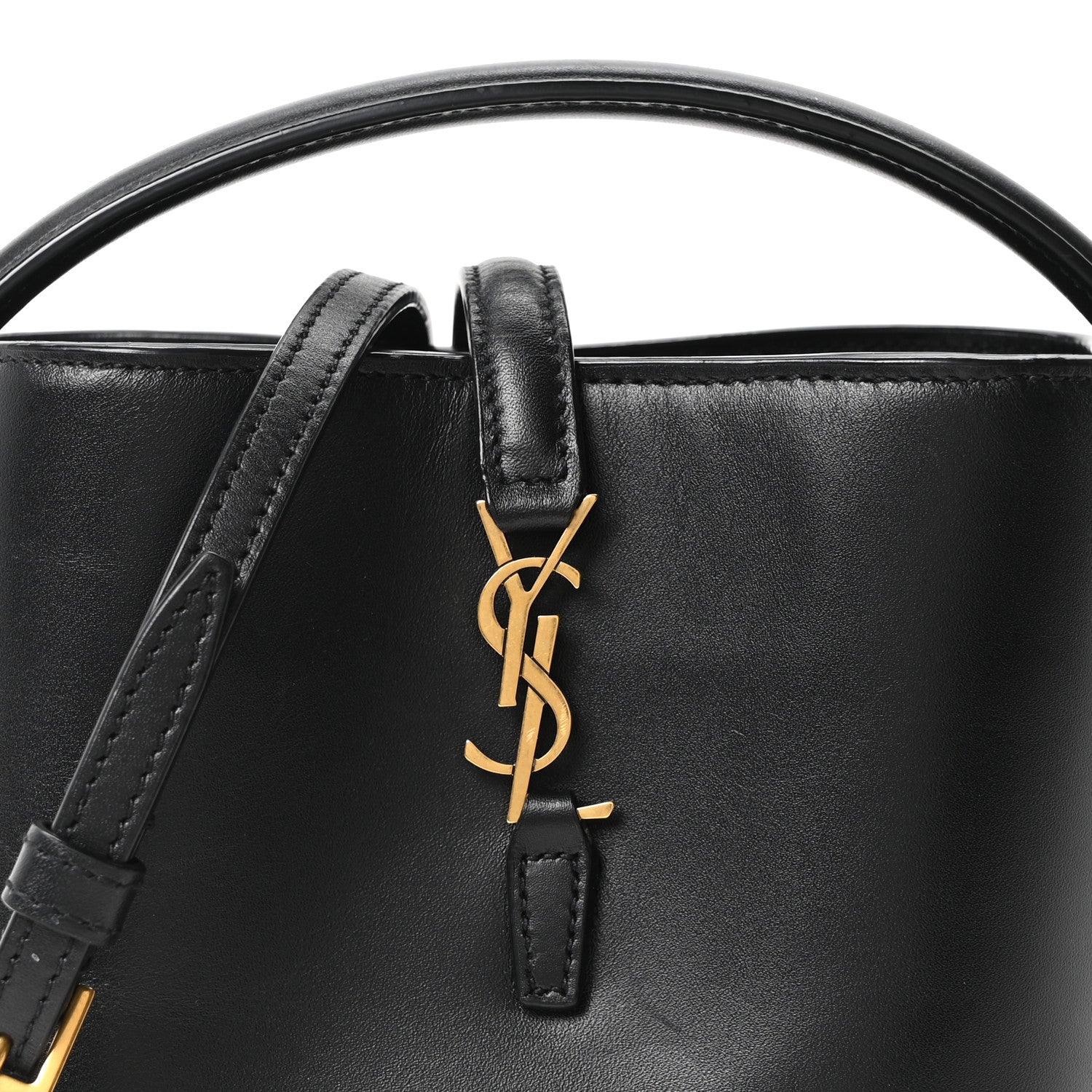 Saint Laurent Shiny Calfskin Le 37 Mini Bucket Bag Black 6 of 8