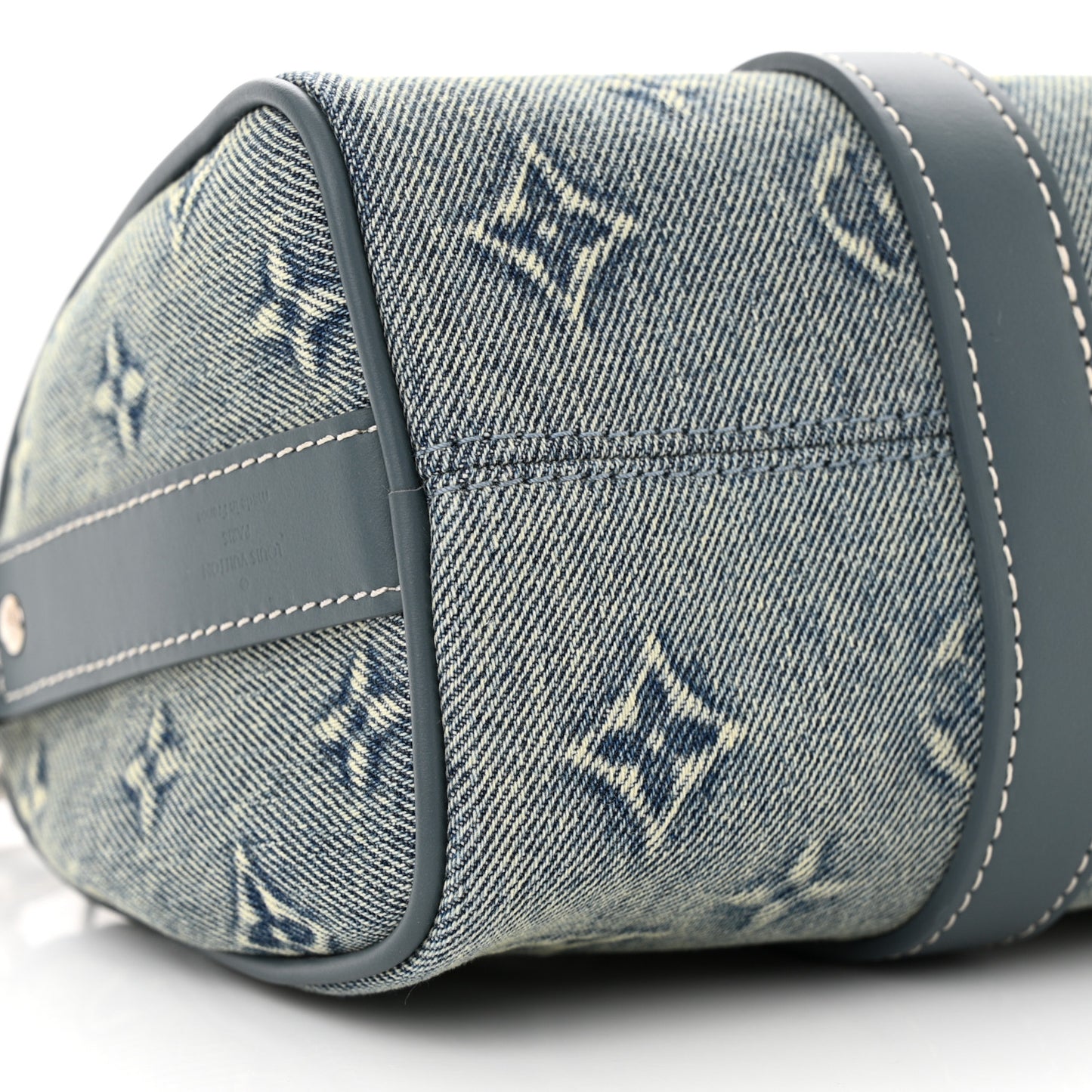 Monogram Washed Denim Keepall Bandouliere 25