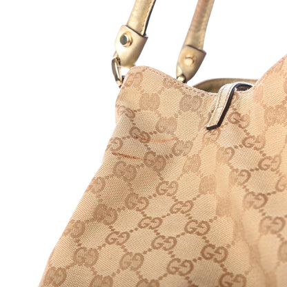 Gucci Monogram Large D Gold Hobo Metallic Gold 13 of 14