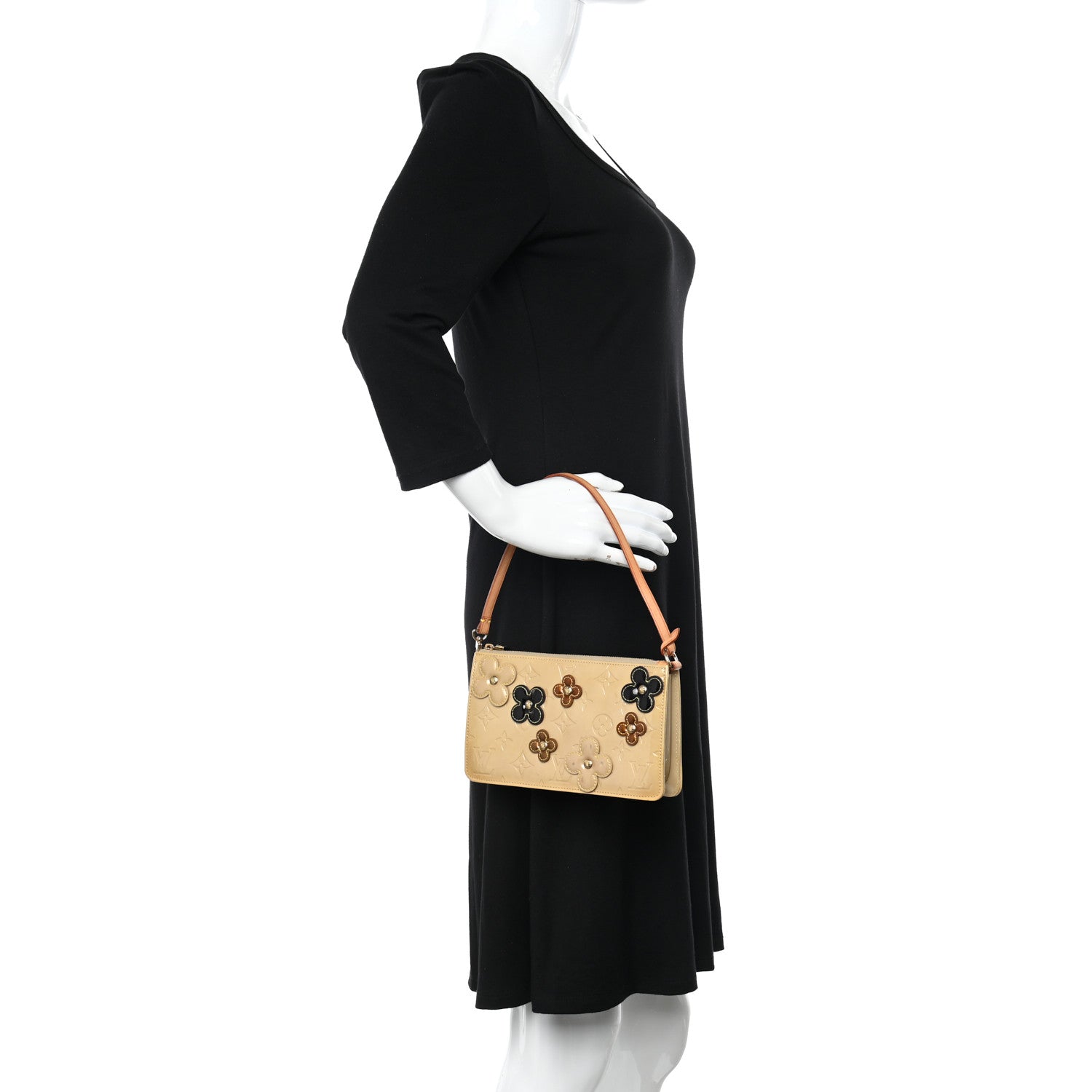 Louis Vuitton Vernis Lexington Fleurs Pochette Beige 2 of 13
