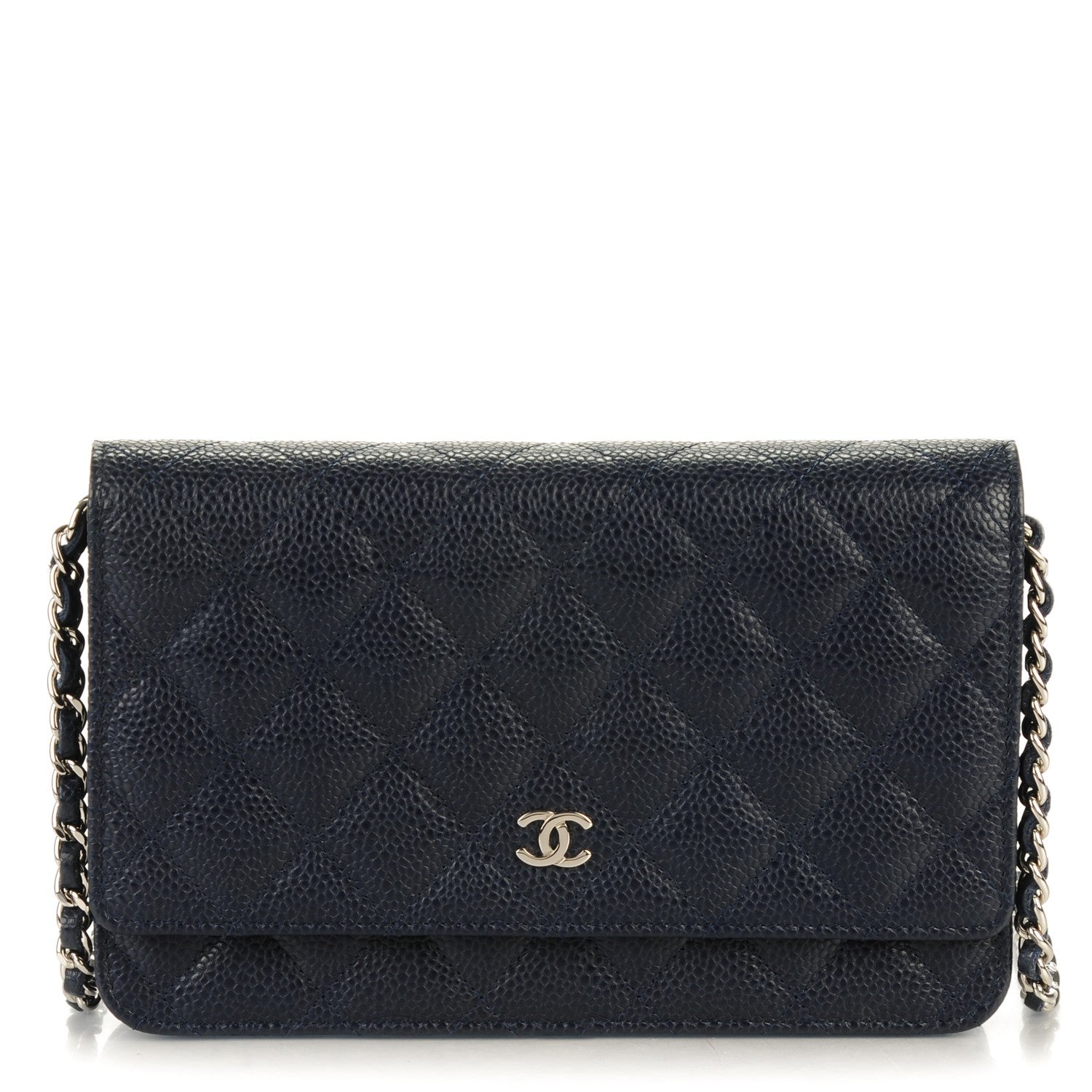 Chanel Caviar Quilted Wallet On Chain WOC Navy 1 of 8