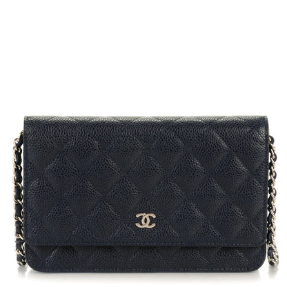 Chanel Caviar Quilted Wallet On Chain WOC Navy 1 of 8