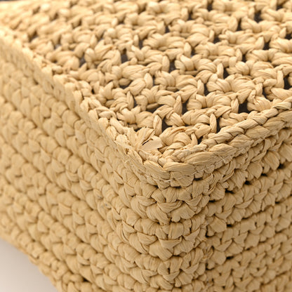 Stella McCartney Braided Raffia Eco Alter Napa Perforated Logo Crossbody Bag Natural 11 of 11