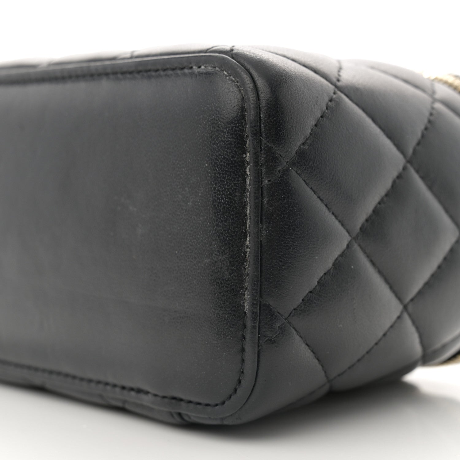 Chanel Lambskin Quilted Small Vanity Case With Chain Black 10 of 11