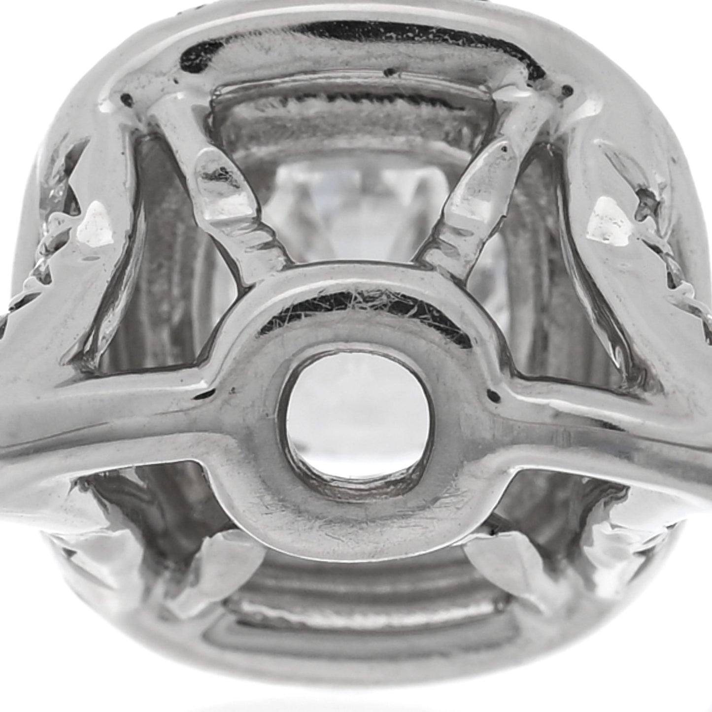 Platinum Diamond .53ct Soleste Cushion Cut Double Halo Engagement Ring 51 5.75