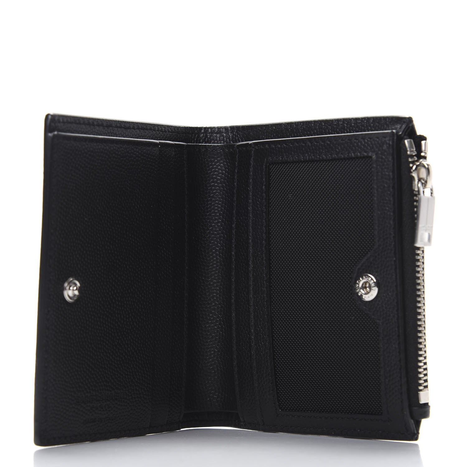 Saint Laurent Grain De Poudre Zippered Card Holder Black 5 of 7