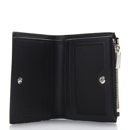 Saint Laurent Grain De Poudre Zippered Card Holder Black 5 of 7