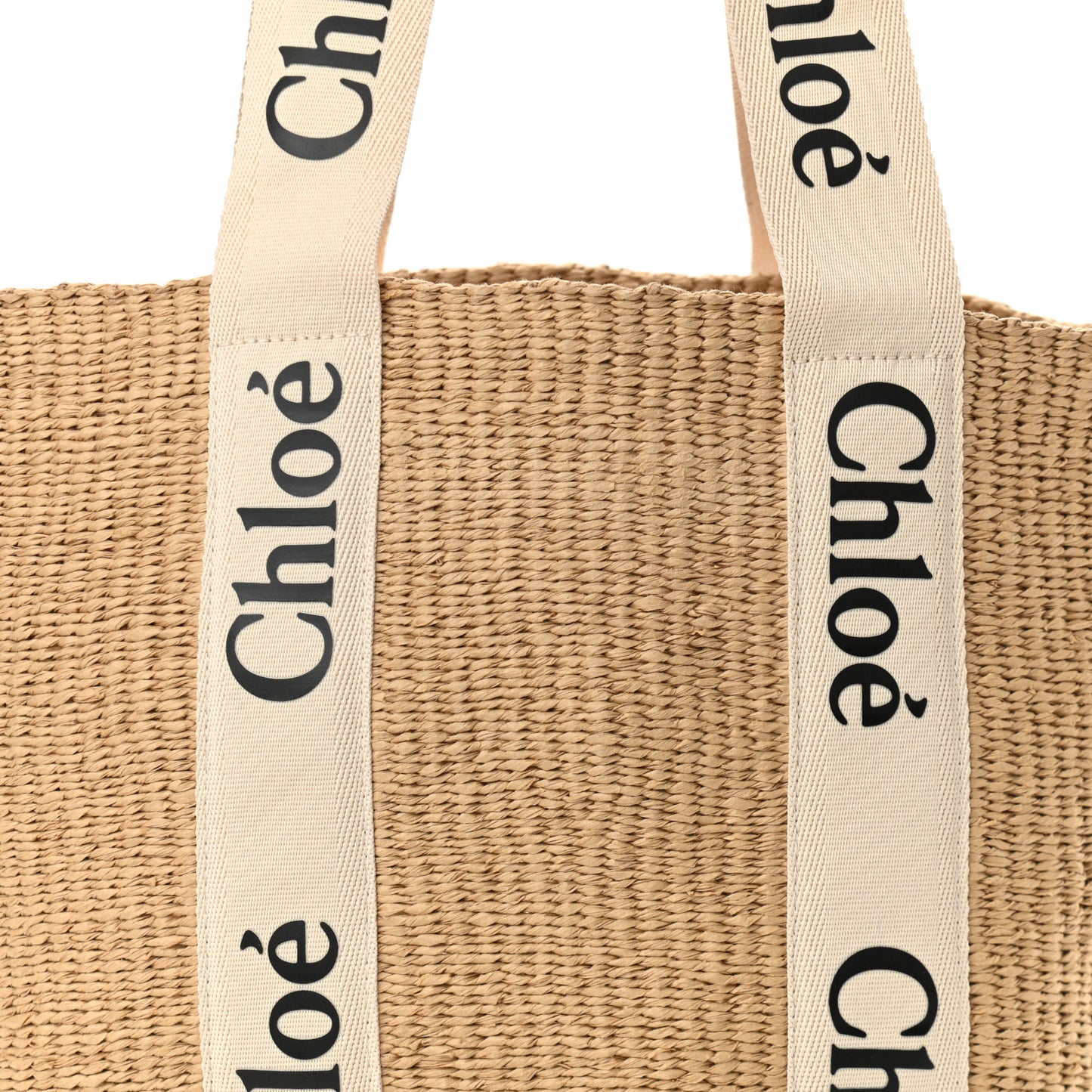 Raffia Large Woody Tote White