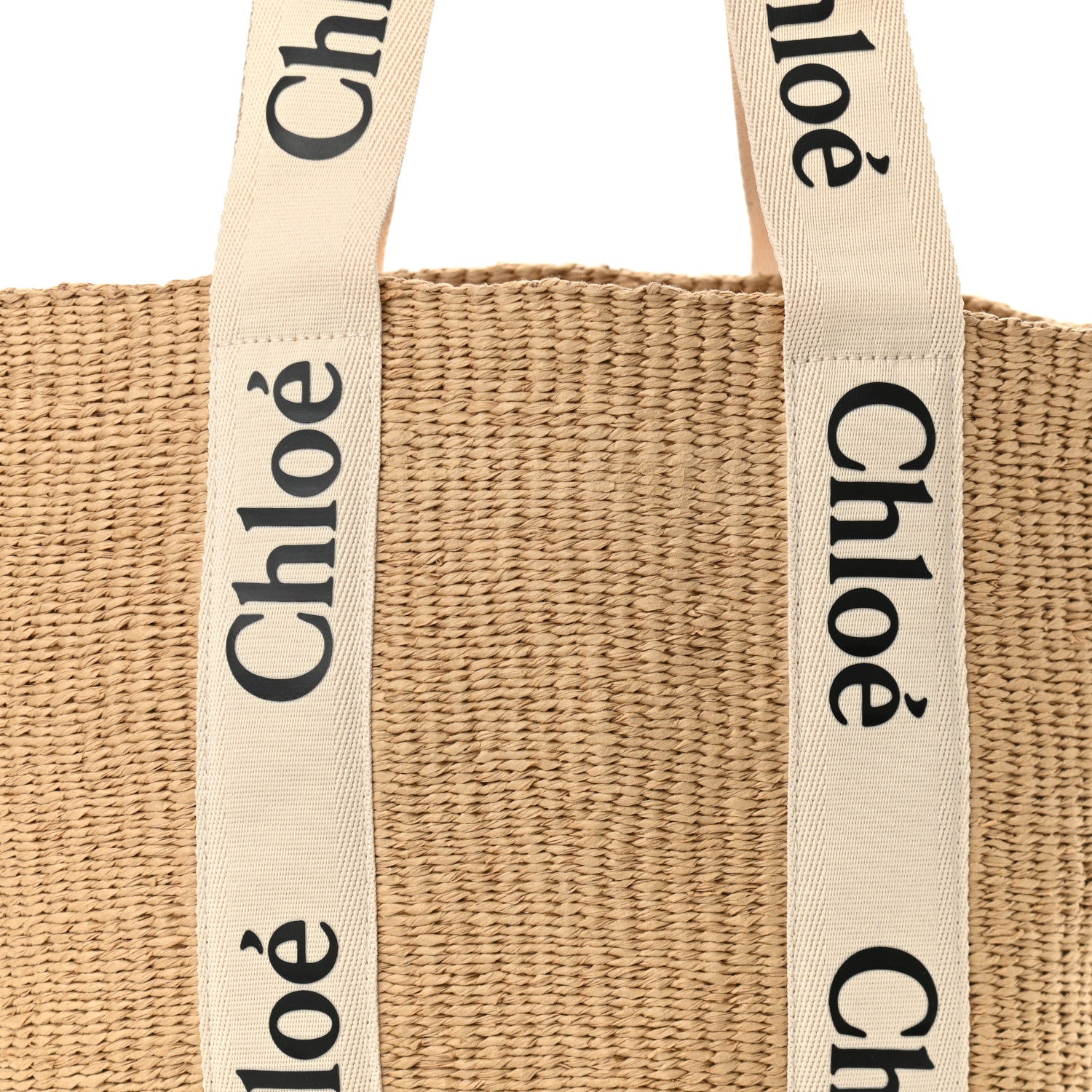 Chloe Raffia Large Woody Tote White 7 of 9